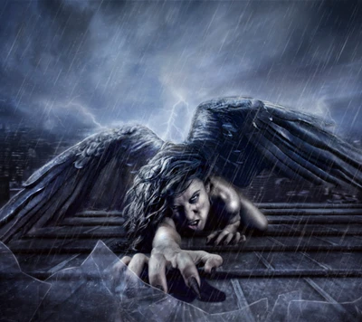 angel, angry, black, dark, fallen