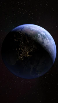 blue, dark, earth, planet, stars