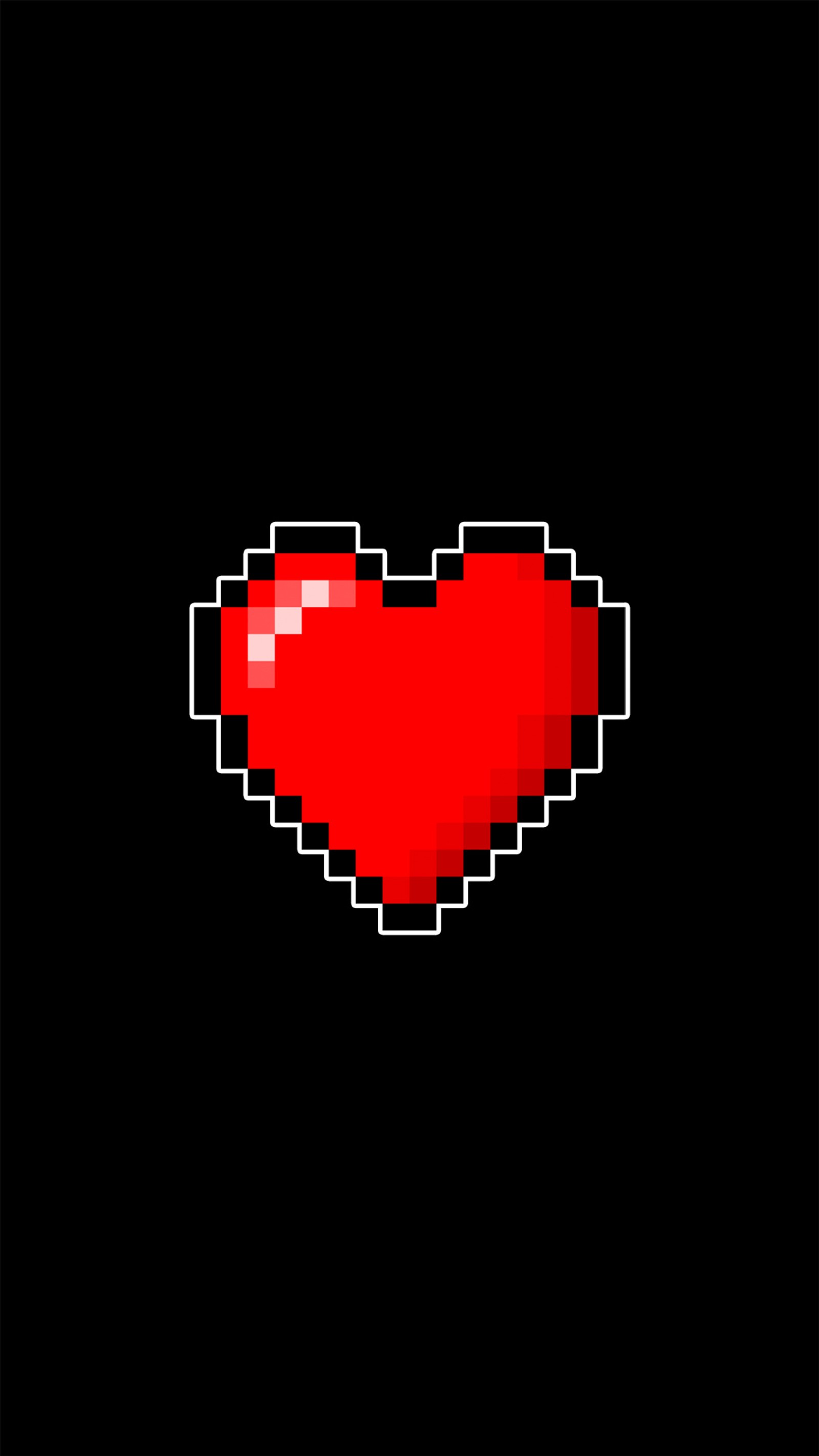 Pixel heart on black background (heart, link, nintendo 8bits, pixel, zelda)