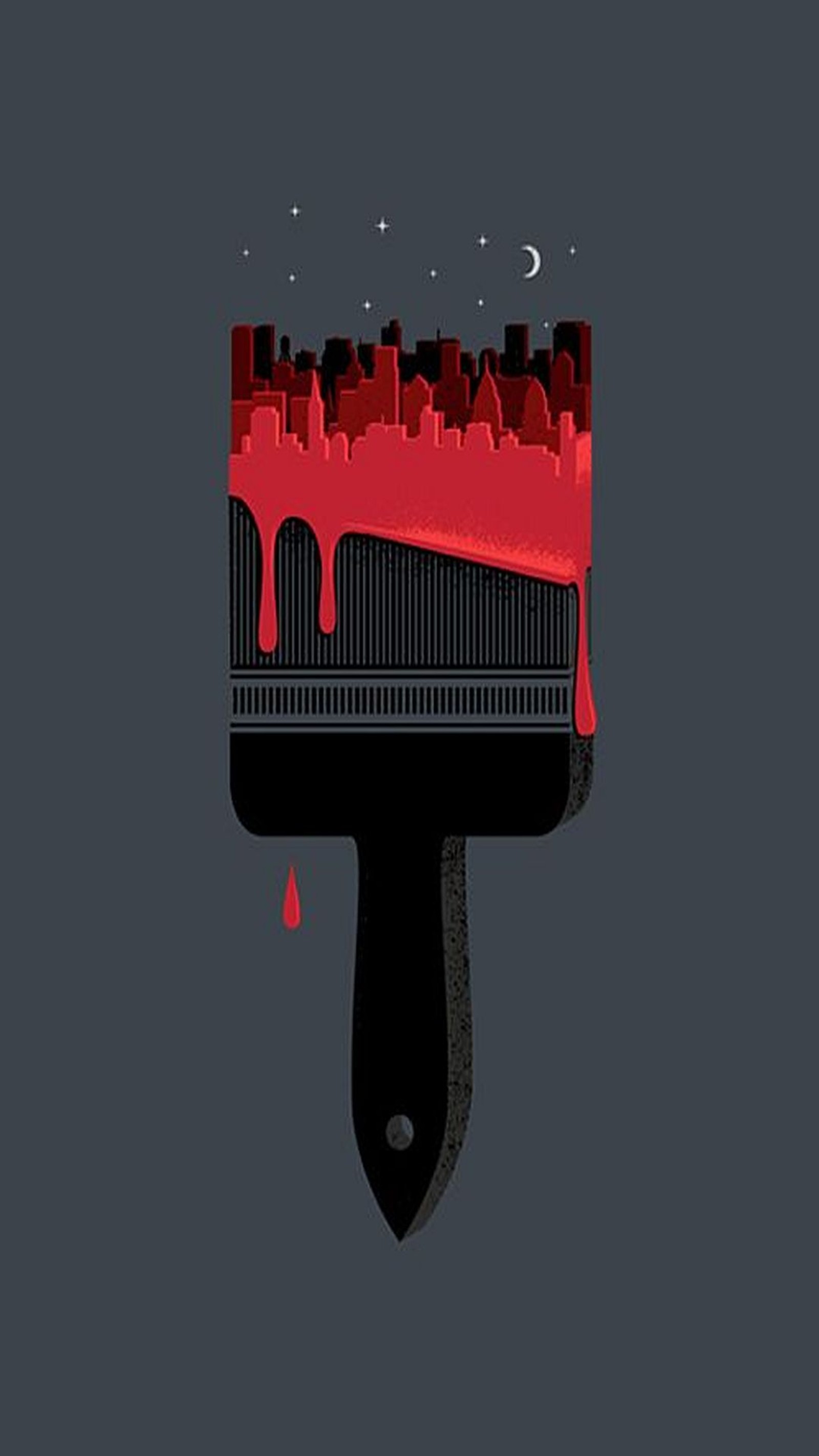 A close up of a brush with blood dripping on it (paint, world)