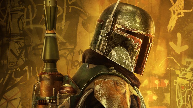 Крупный план бобы фетта с пистолетом в руке (боба фетт, boba fett, мандалорец, сериал, постер)