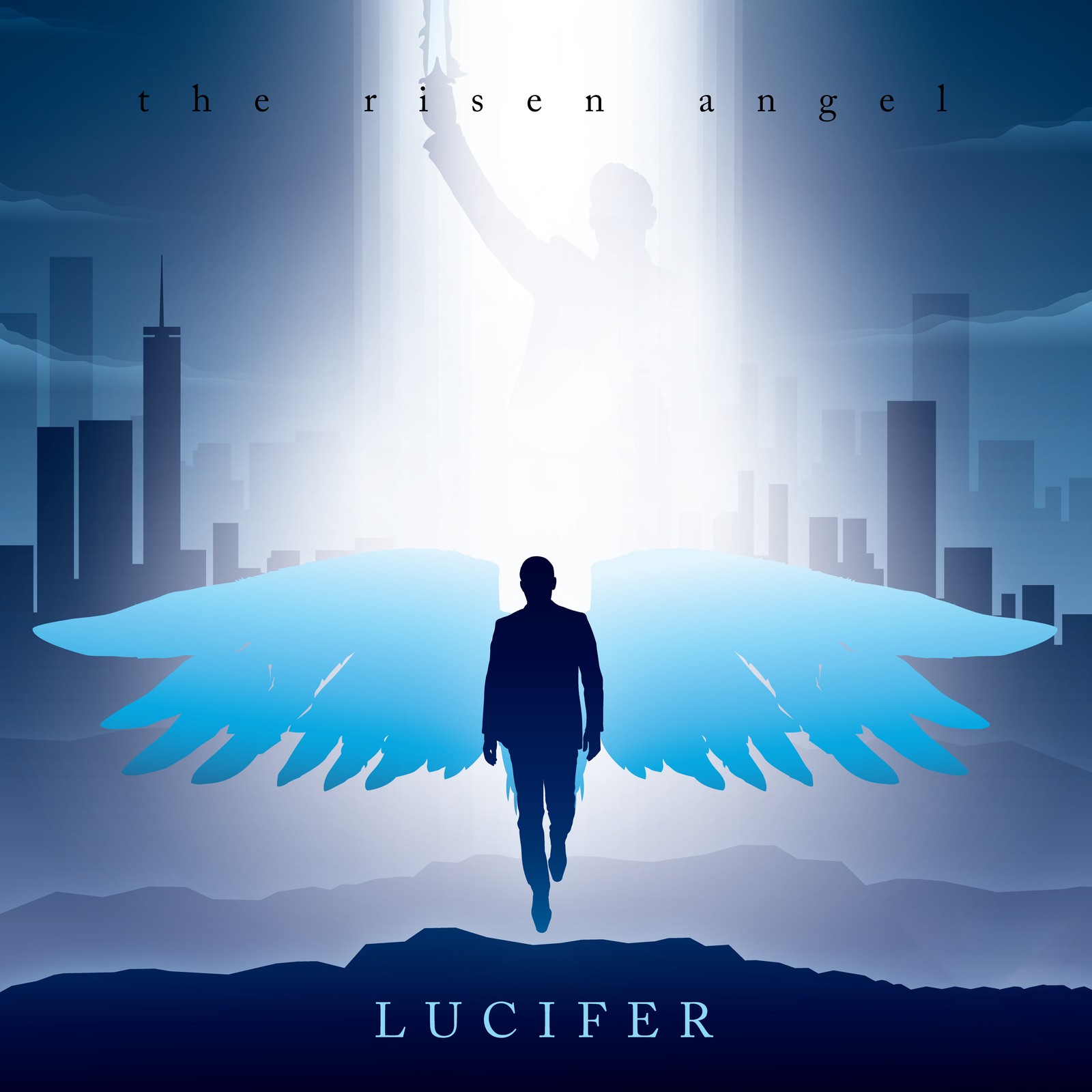 lucifer morningstar, angel, minimal art, blue aesthetic, movies wallpaper