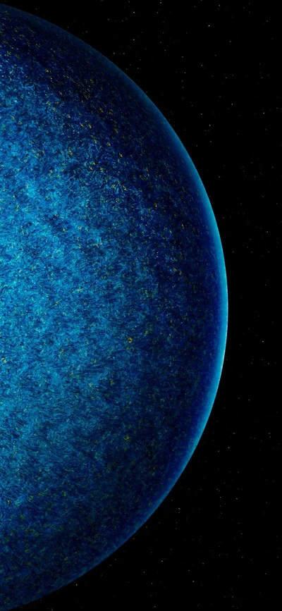 Electric Blue Sphere of Earth with Cosmic Atmosphere