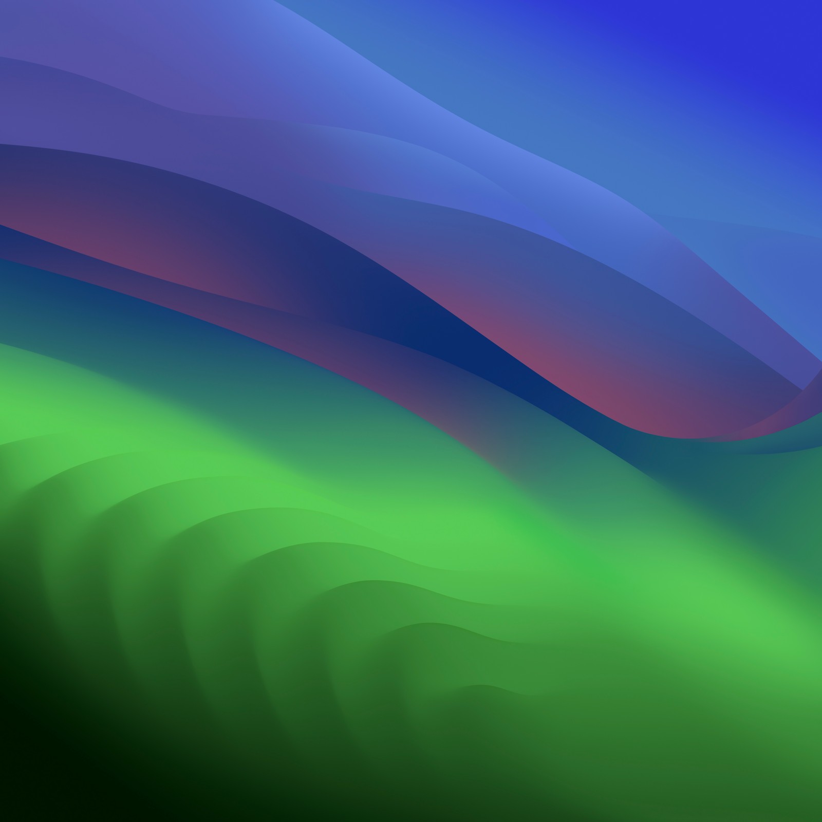 Abstract background with a green and blue wave pattern (macos sonoma, macbook air 2023, stock, dark theme, abstract)