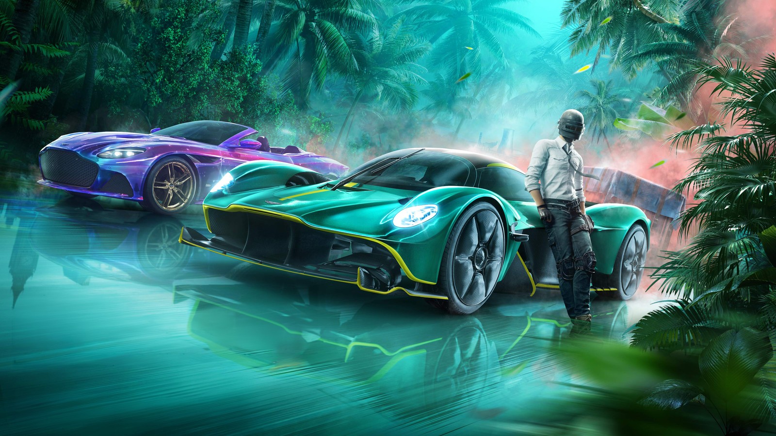 Lade aston martin valkyrie, pubg mobile, aston martin dbs volante, spiele, 4k hintergrund herunter