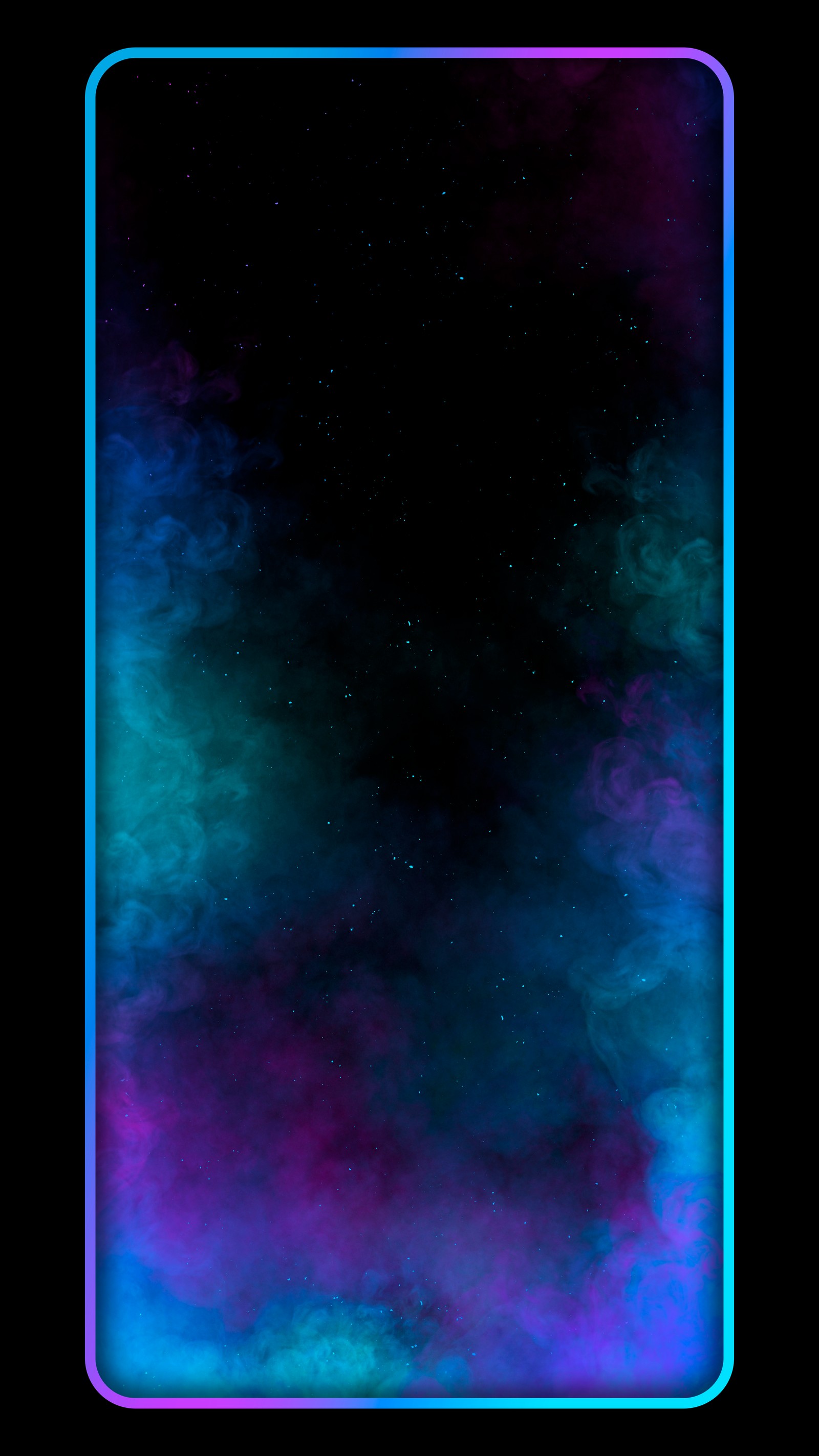 Purple and blue galaxy background with a blue border (blue, rectangle, purple, astronomical object, magenta)