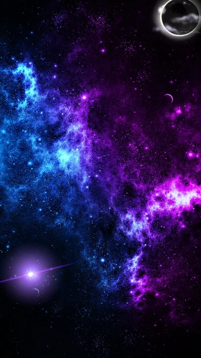 azul, galáxia, roxo, espaço, estrelas