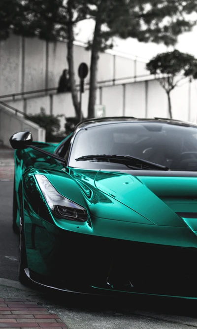 cars, ferrari, green, sports