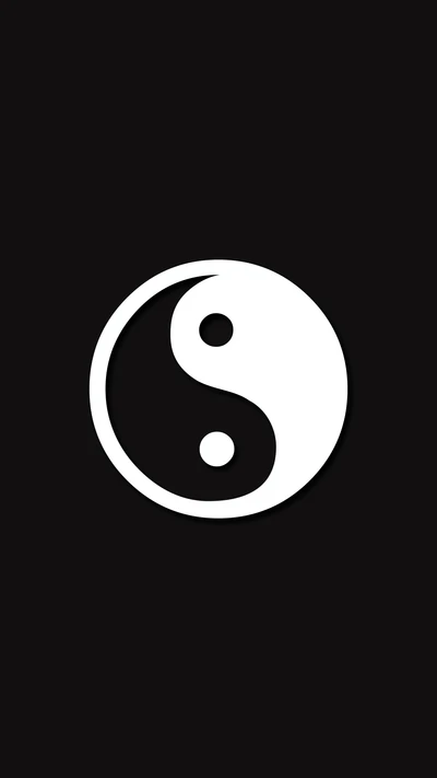 Symbole Yin Yang sur fond noir