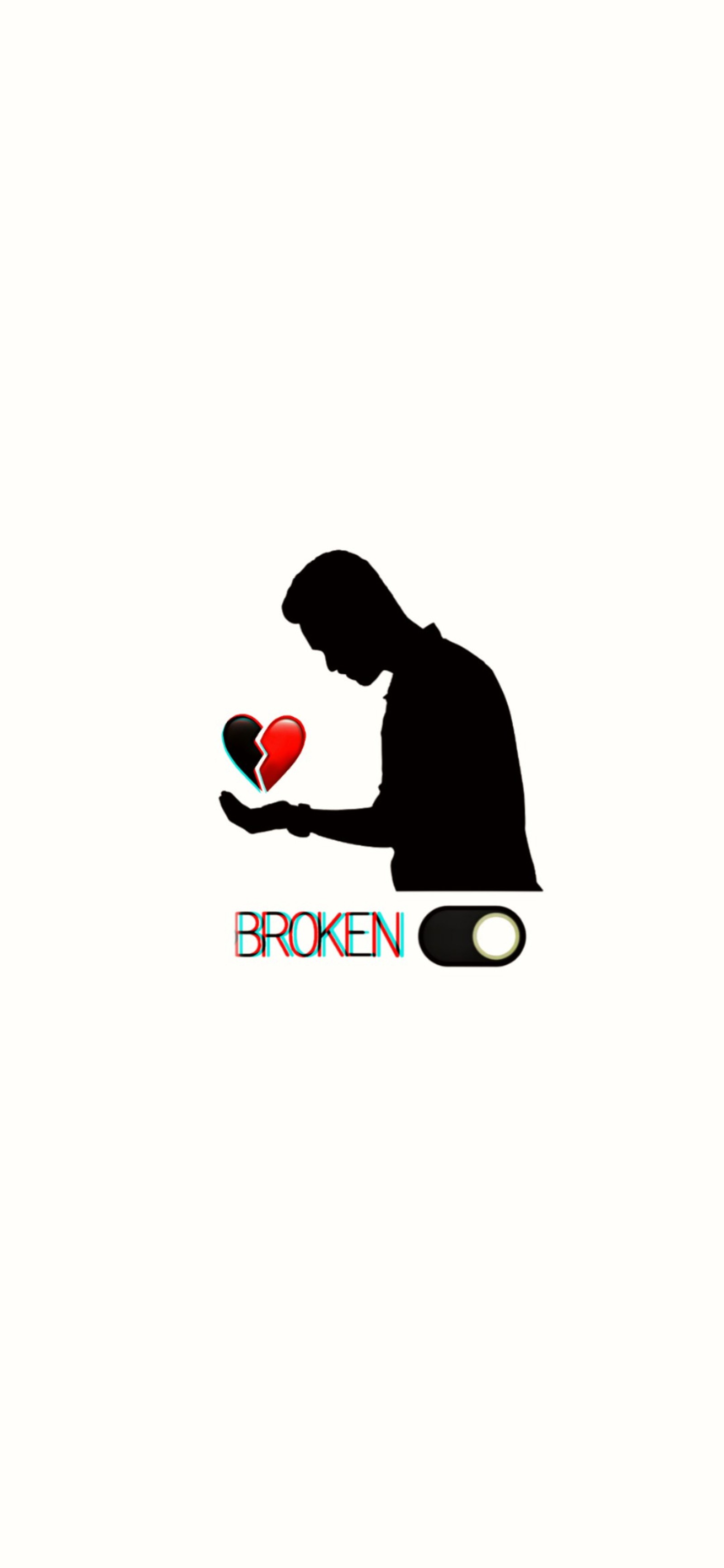 Arafed image of a man holding a broken heart in his hand (logo, moving)