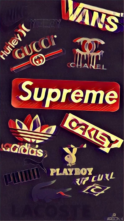 Vibrant Collage of Iconic Brand Logos in Electronic Music Culture