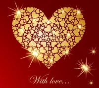 gold, hearts, love, valentine