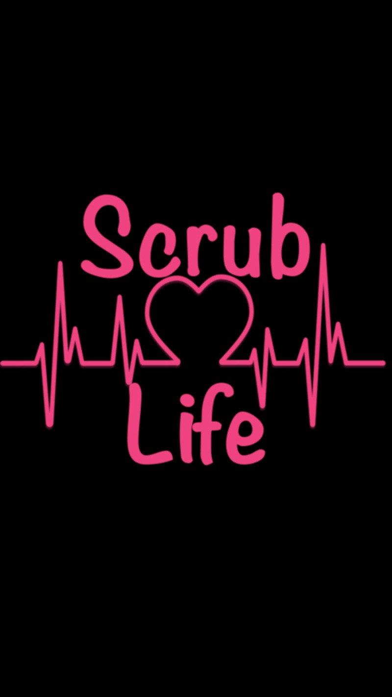 Логотип scrub life с сердцем и линией сердцебиения (здравоохранение, жизнь, медицинский, nursing, scrubs)