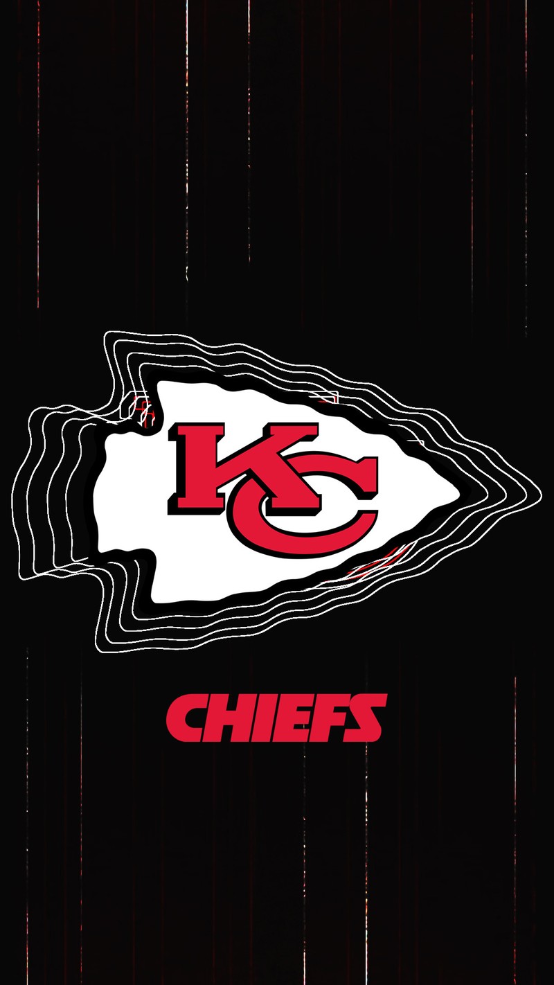 Логотип kansas city chiefs на черном фоне (кc, kc, шефы, канзас сити, логотип)