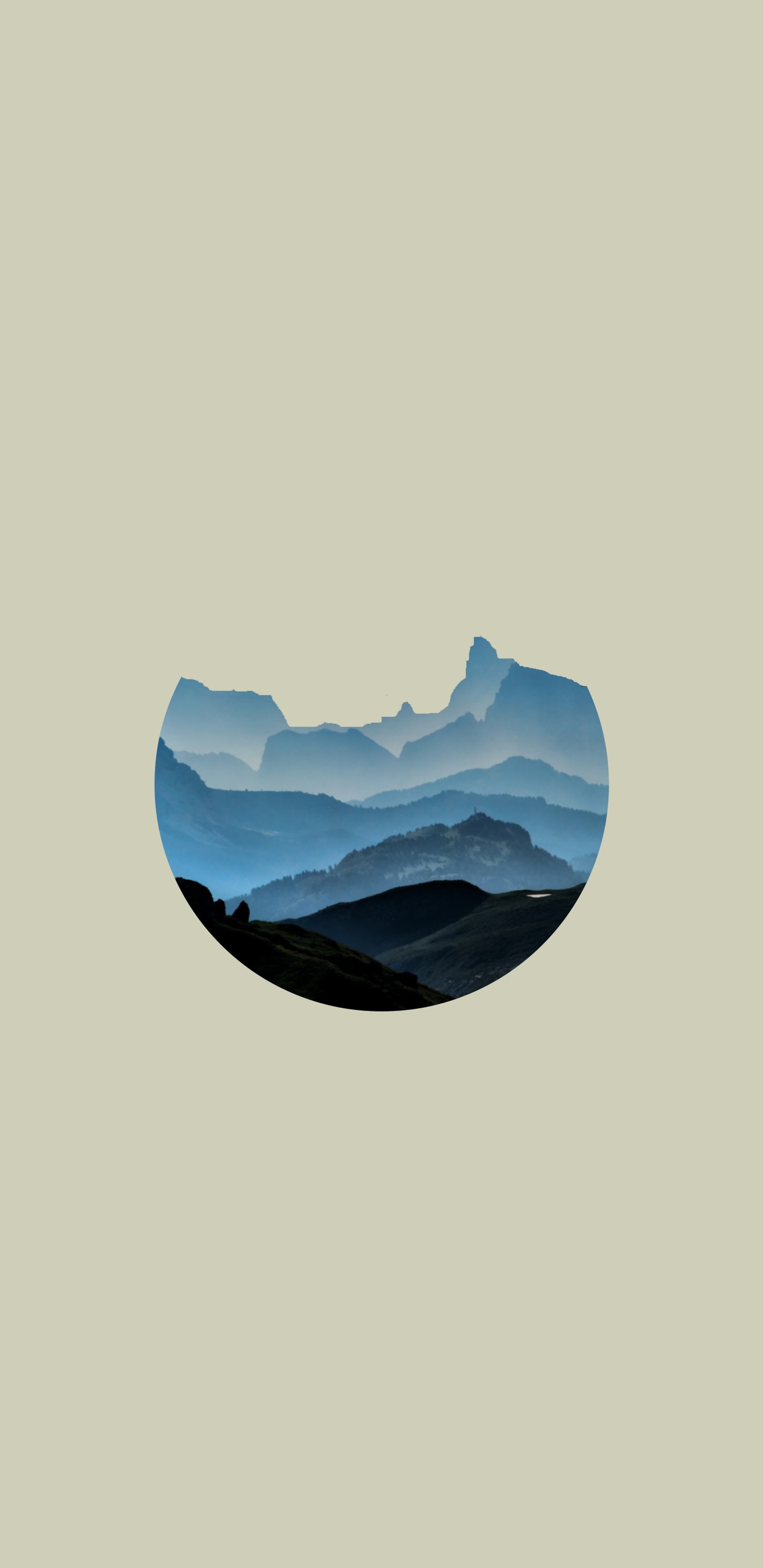 There is a picture of a mountain range with a blue sky (asthetic, iphone, simple)