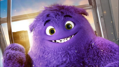 Personnage violet vibrant du prochain film d'animation de 2024