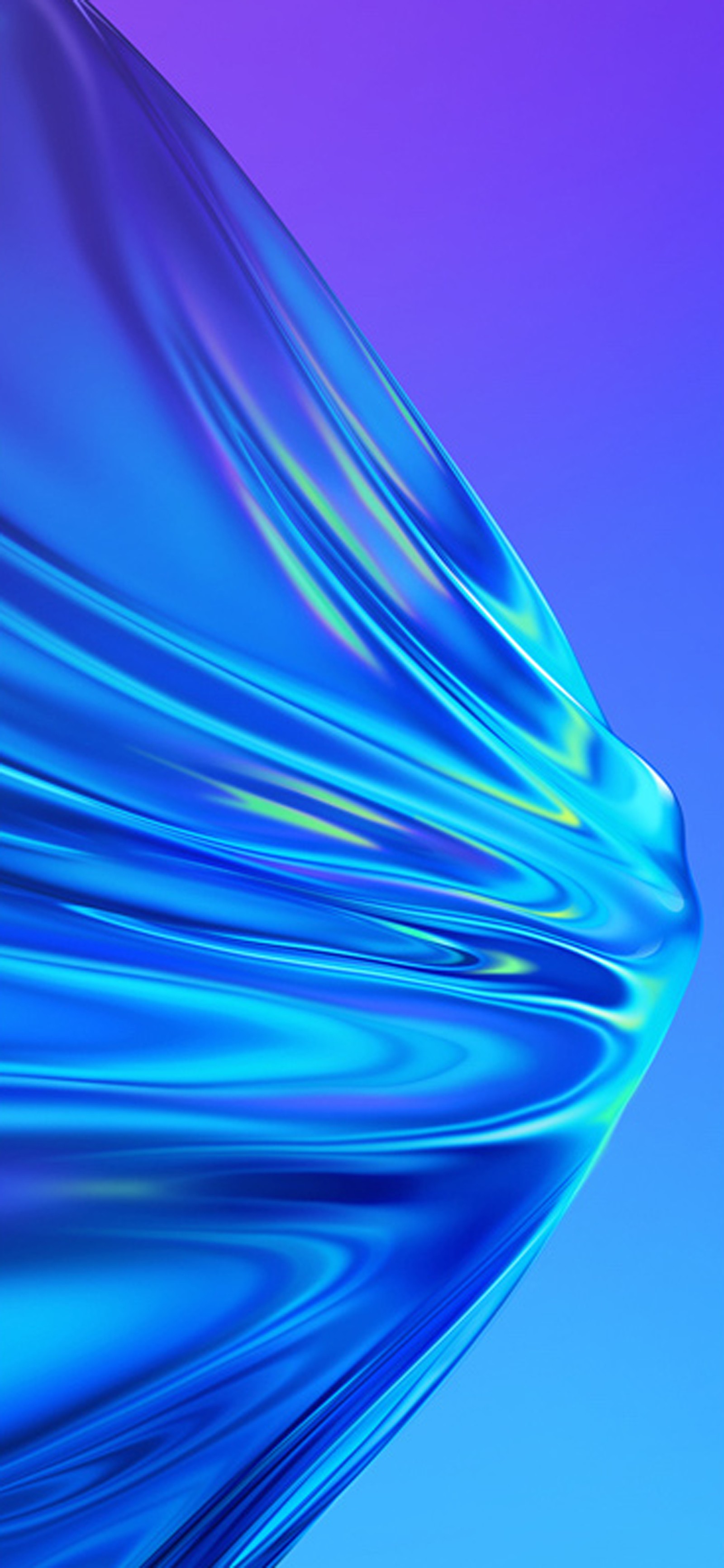 A close up of a blue glass vase with a purple background (realme 5, realme, smartphone, blue, colorfulness)