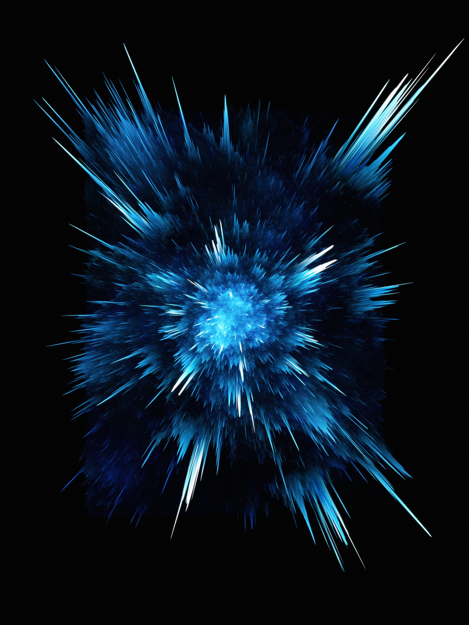 Verschwommenes bild eines blauen sternenexplosions in der dunkelheit (blau, elektrisches blau, dunkelheit, mitternacht, nacht)