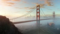 Golden Gate Bridge at Sunrise: A Scenic View in Watch Dogs 2