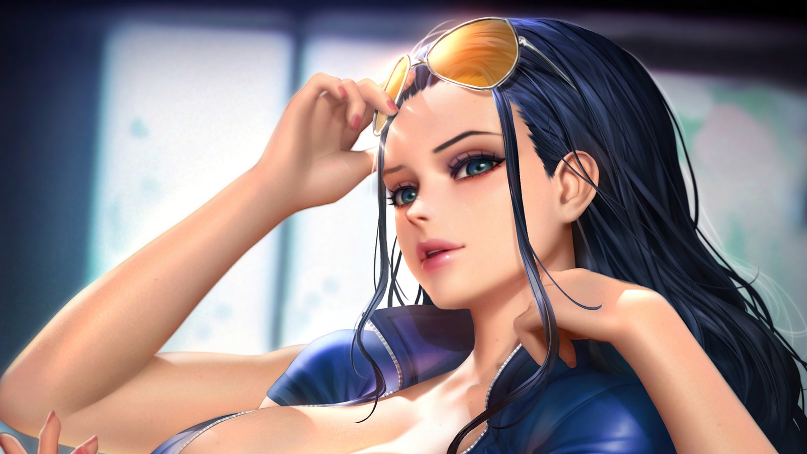 Lade nico robin, one piece, anime, mädchen Hintergrund herunter