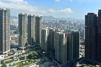 hongkong, hong kong, wolkenkratzer, stadtgebiet, stadt