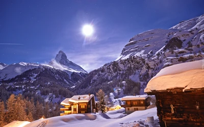 mountainous landforms, mountain, mountain range, winter, alps