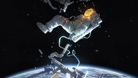 astronaut, space, planet, anime, art wallpaper