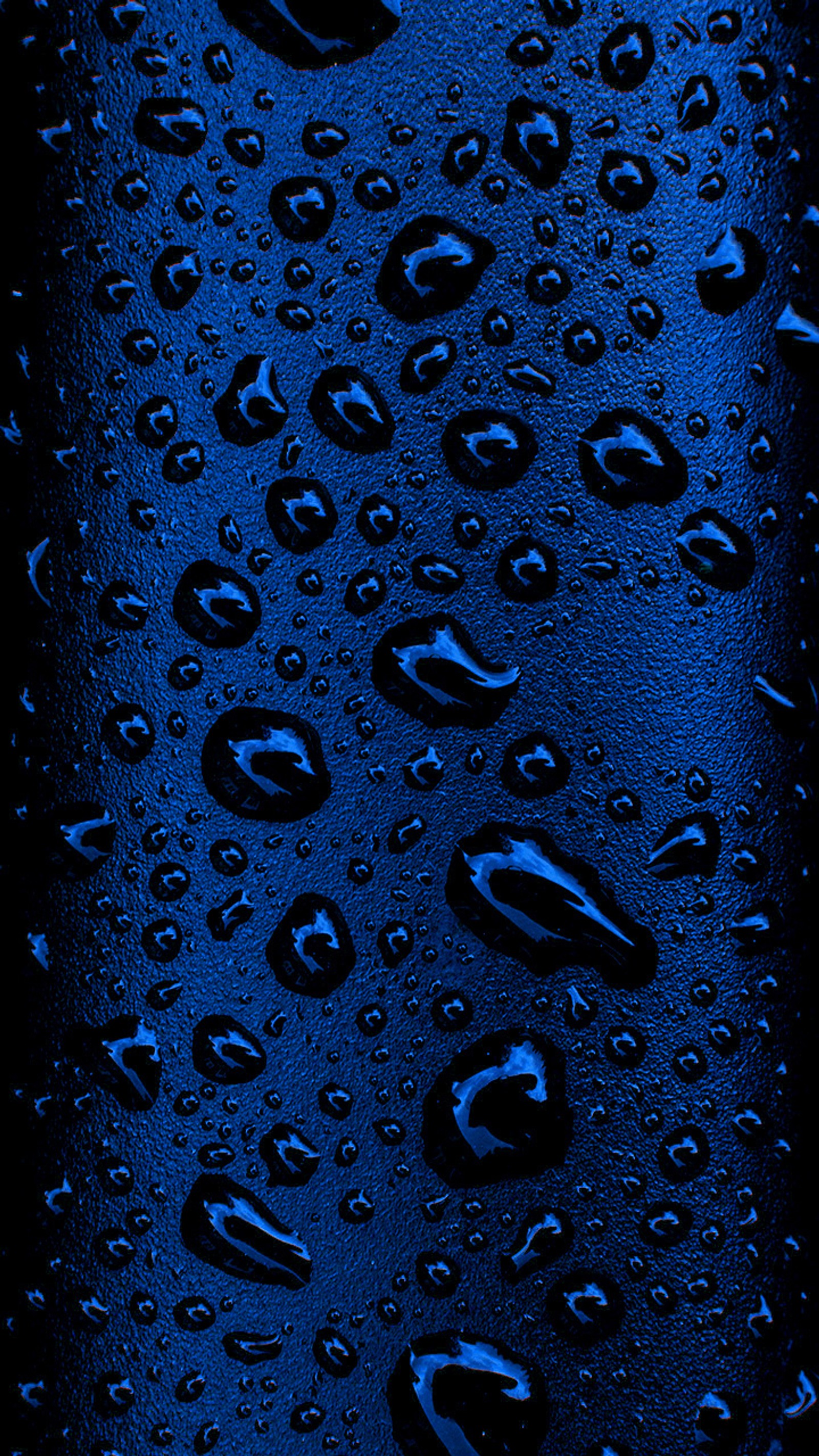 A close up of a blue bottle with water droplets on it (blue, design, drops, druffix, hd)