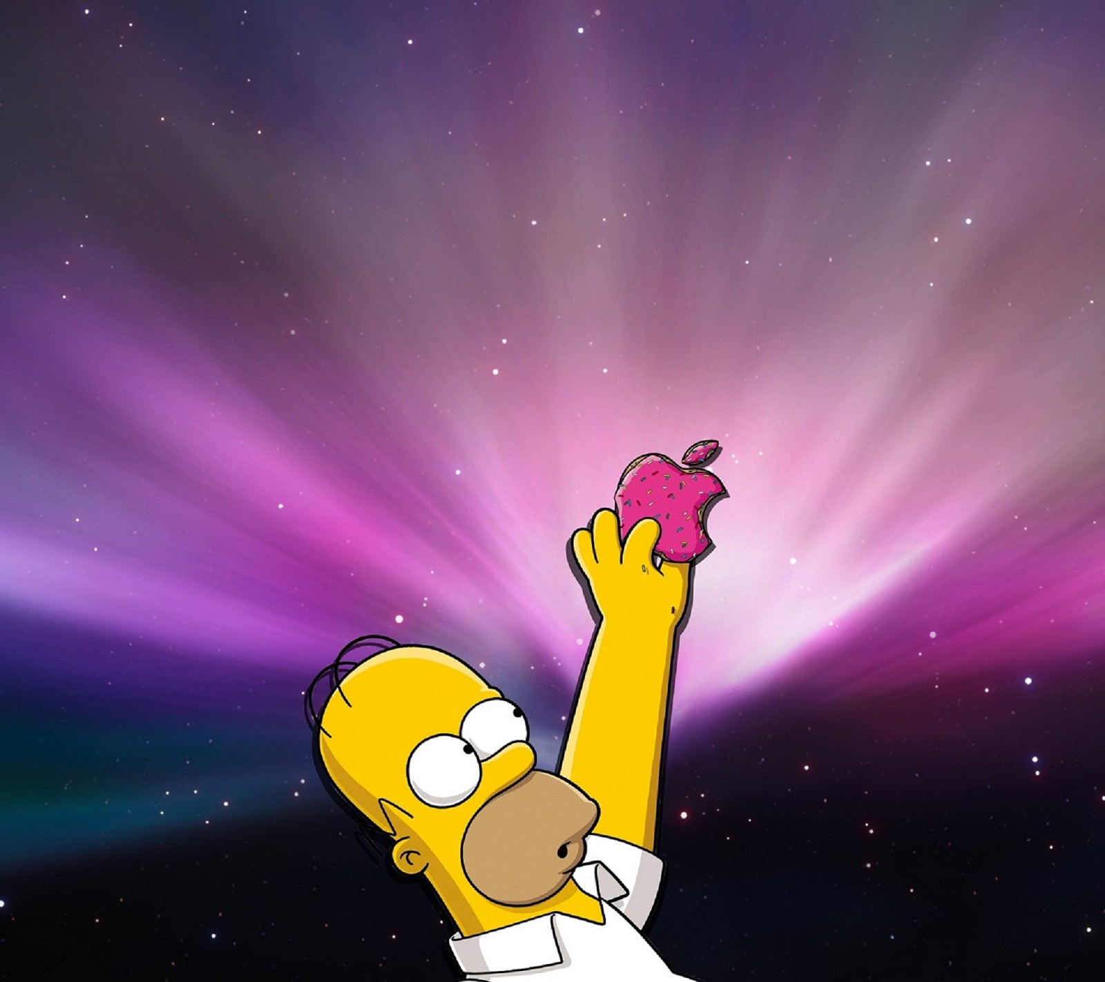 Fondos de pantalla de los simpsons (manzana, homero, mac, simpsons)