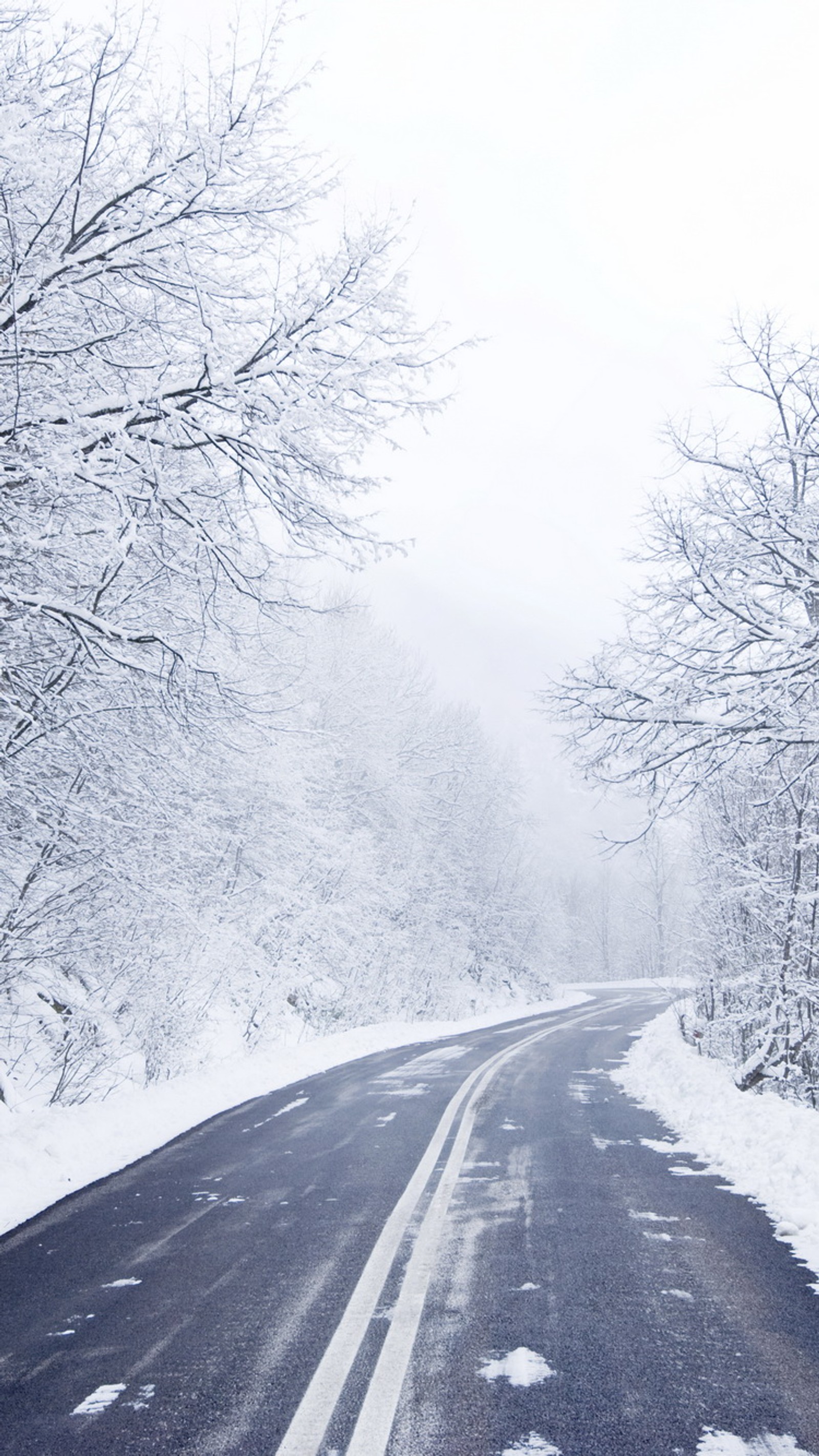 Téléchargez le fond d'écran décembre, paysage, nature, route, neige