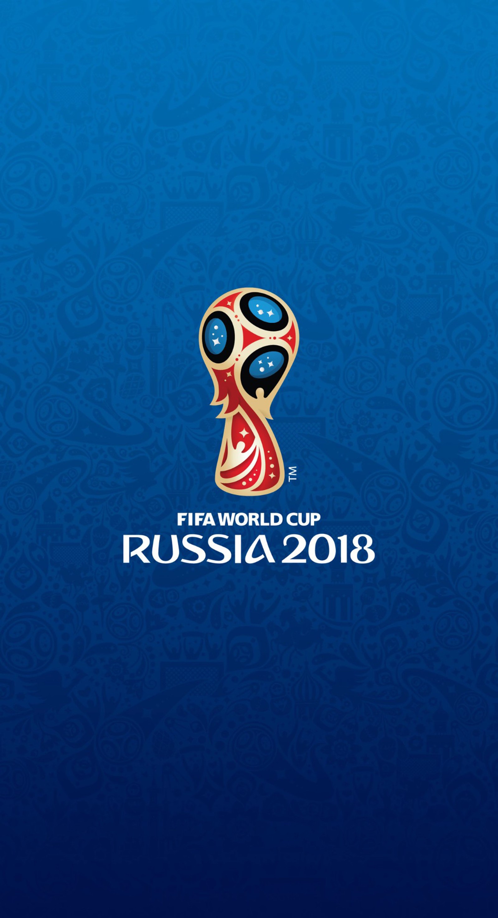 A close up of a soccer ball on a blue background (2018, fifaworldcup, phone, russia, uhd)