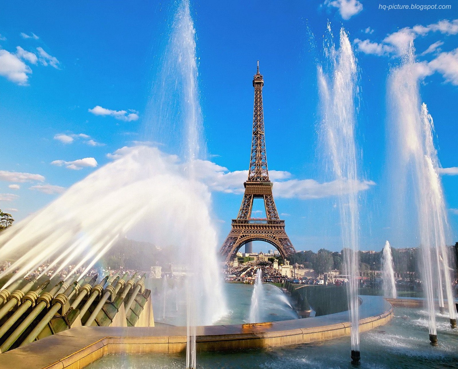 Скачать обои eiffel tower and fountain, франция, париж, paris