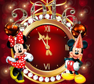 2016, navidad, disney, feliz año nuevo, mickey mouse