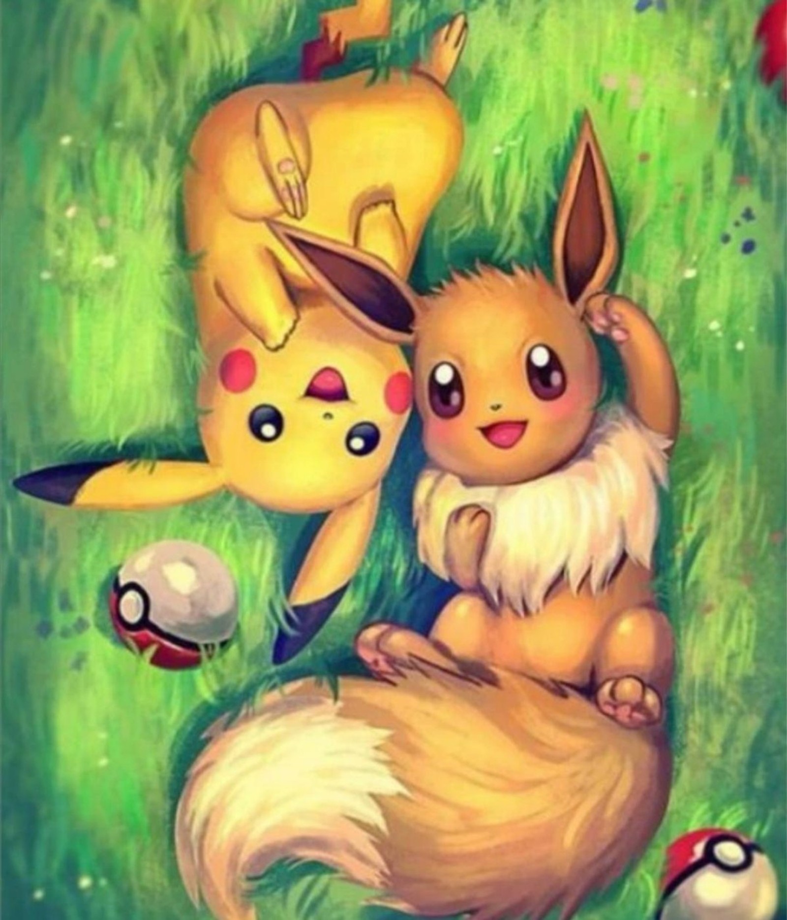 Téléchargez le fond d'écran mignon, evoli, eevee, pikachu