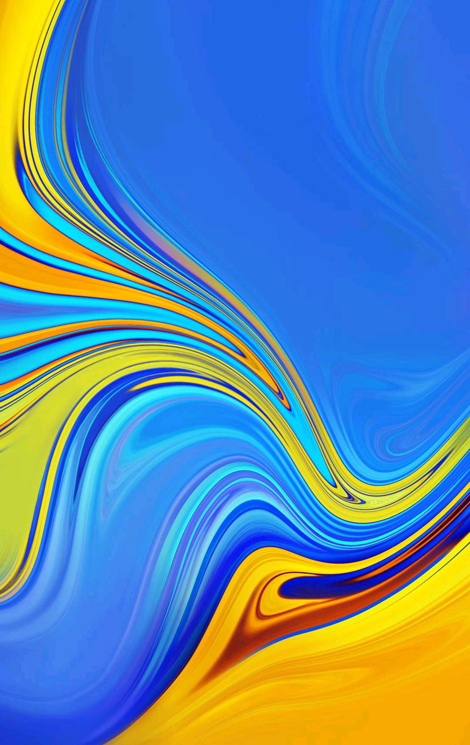 A close up of a yellow and blue abstract background (edge, blue, orange, color)