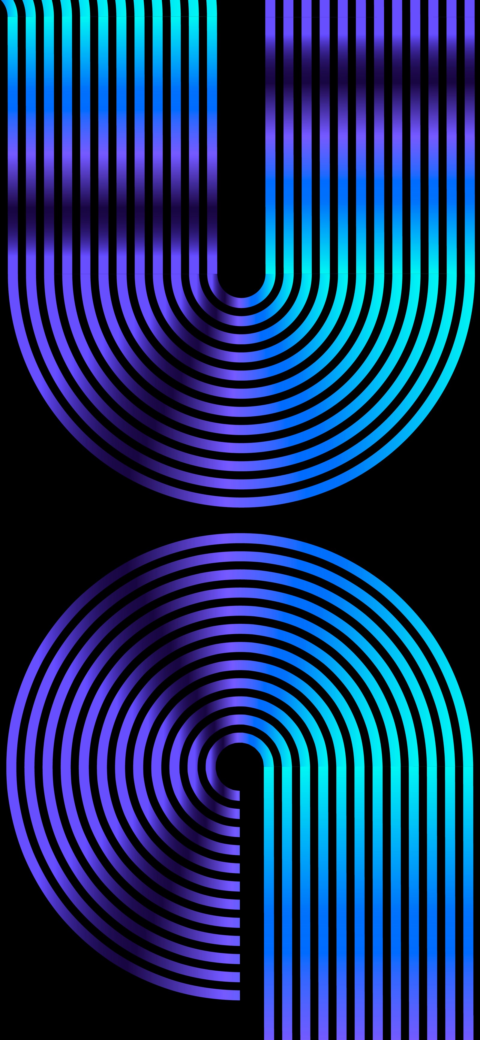 A close up of a blue and black striped number two (light, smartphone, colorfulness, white, blue)