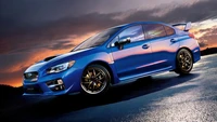 Subaru Impreza WRX STI: Un impresionante ícono JDM contra un dramático fondo de atardecer