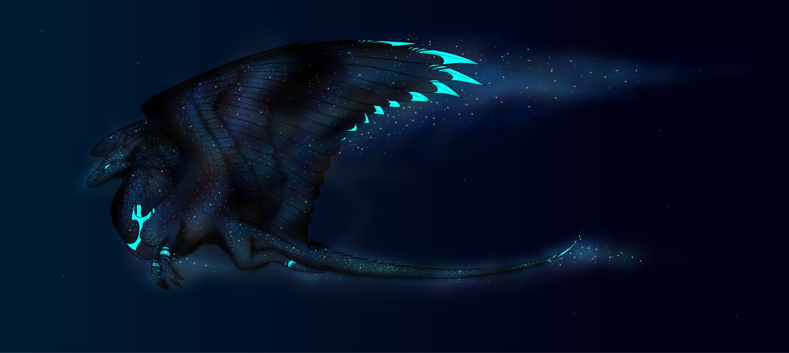 A close up of a dragon flying through the air with glowing wings (fantasy, dragon, digital art, art, deep sea fish)