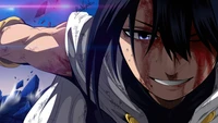 Nana Shimura dans une bataille féroce, montrant détermination et résilience au milieu du chaos.