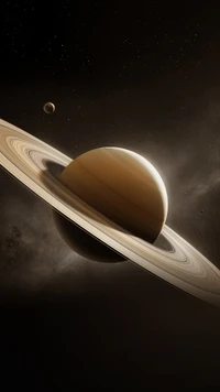 Stunning View of Saturn and Its Rings in Outer Space