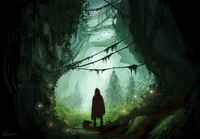 Enchanting Forest Silhouette: A Mystical Journey Through Nature's Depths