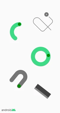 Abstract geometric shapes representing the Google Pixel 4 and Android aesthetics.