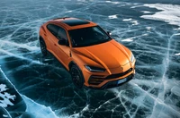 Lamborghini Urus Pearl Capsule auf eisigem Terrain - 2021 4K Hintergrundbild