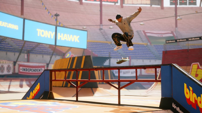 Мужчина, который перепрыгивает через перила на скейтборде (tony hawks pro skater 12, tony hawks pro skater 1 2, видеоигра, скейтбординг)