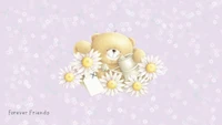 forever friends, yellow, daisy, flower, illustration wallpaper