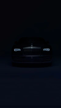 Eleganter schwarzer Rolls Royce, beleuchtet von LED-Lichtern