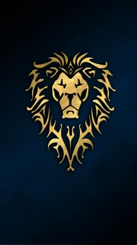 Golden Lion Emblem on a Dark Background