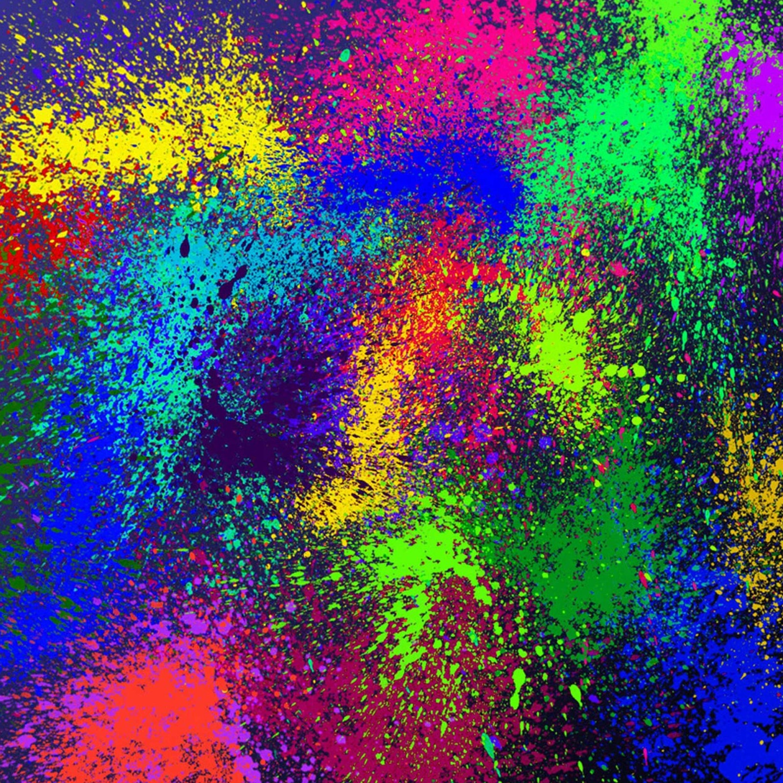 A close up of a colorful background with paint splatters (paint, spray)