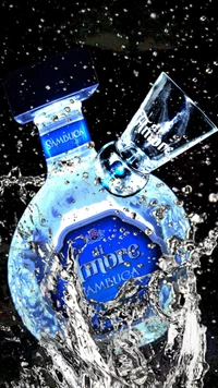 beautiful, black, blue, glass, liquor