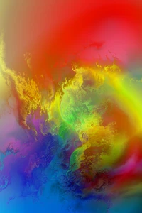 Vibrant Abstract Rainbow Swirls: A Colorful Dreamscape of Clouds and Light